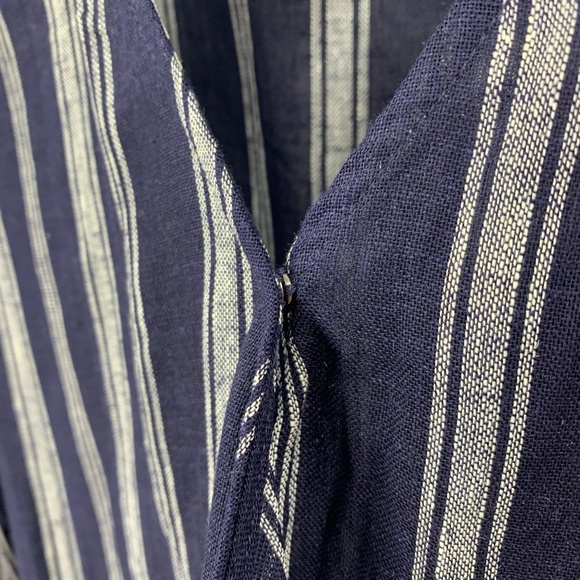 Gap Maternity Striped Linen Blend Faux Wrap Top Sz S - Picture 6 of 10